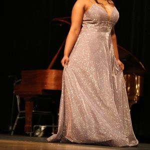 Light purple glittery formal dress